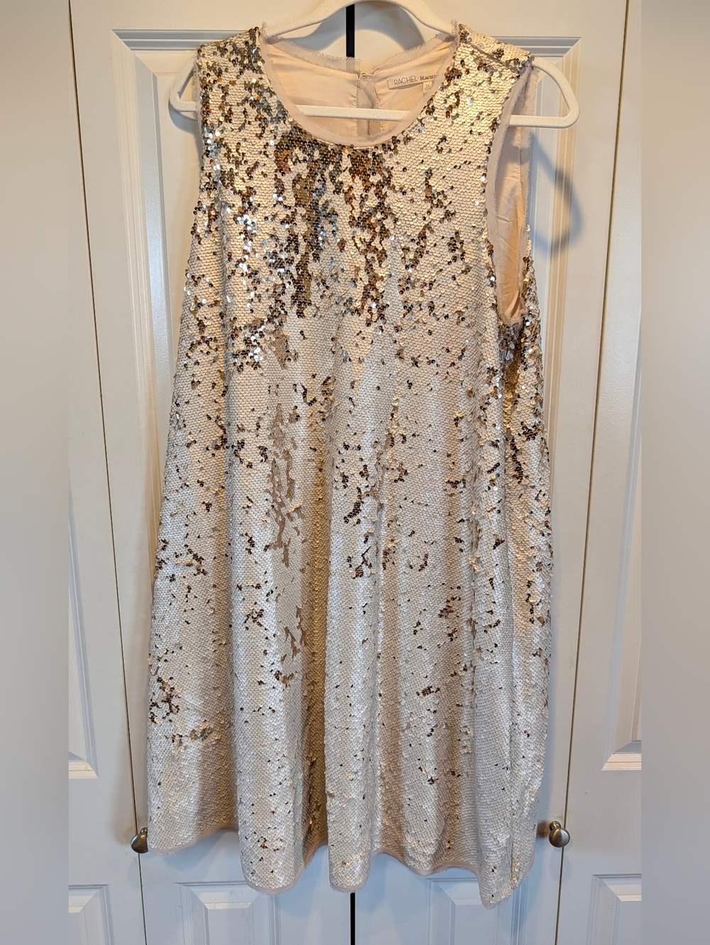 RACHEL Rachel Roy Sequin Dress in Champagne Size 1X